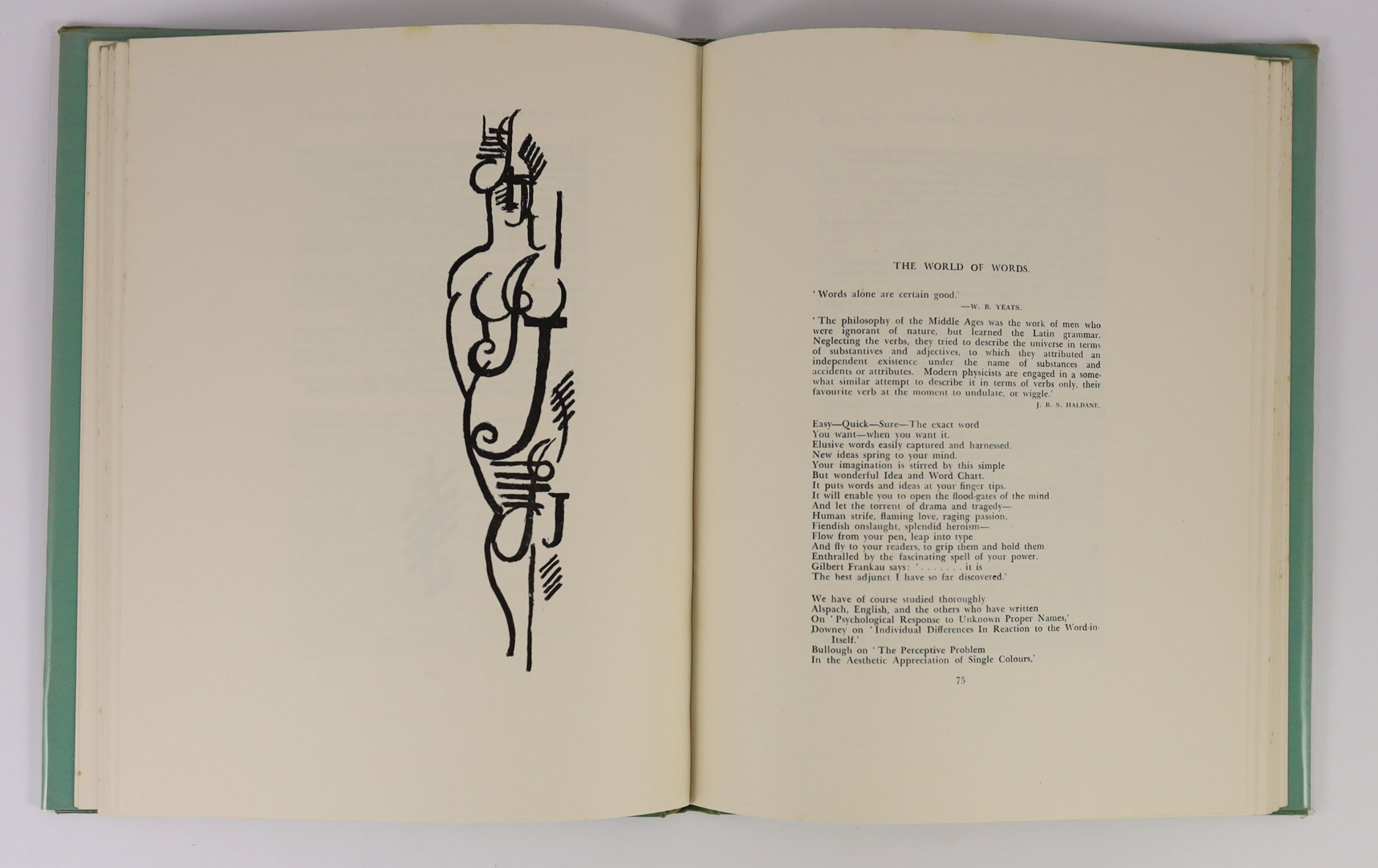 MacDiarmid, Hugh - In Memoriam James Joyce from a Vision of World Language. 1st ed. with numerous text illustrations, publishers cloth with gilt letters direct on spine and device on upper. Original titled d/j. Dyed top